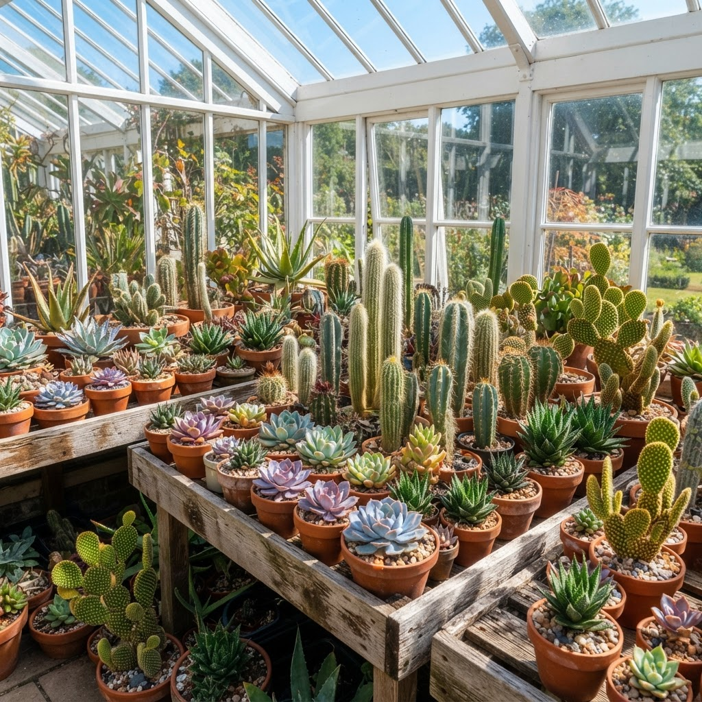 Cactus House: Dry heat under glass